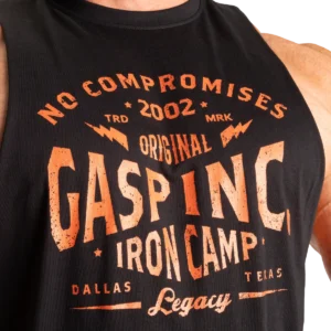 Gasp Cut Out Tank Black_Flame 2 (Custom)