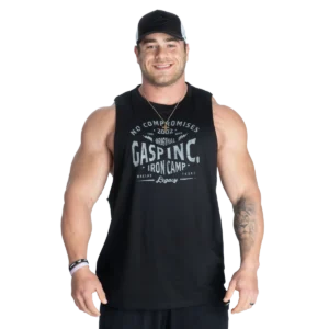 Gasp Cut Out Tank Black_White (Custom)