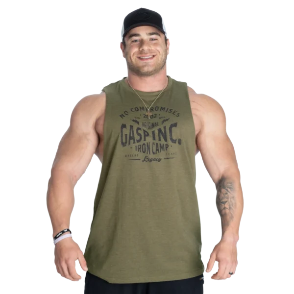 Gasp Cut Out Tank Green (Custom)